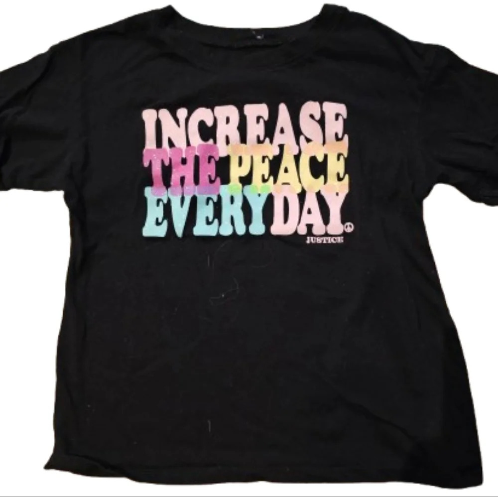 Justice Black T-Shirt. " INCREASE the PEACE EVERYDAY "